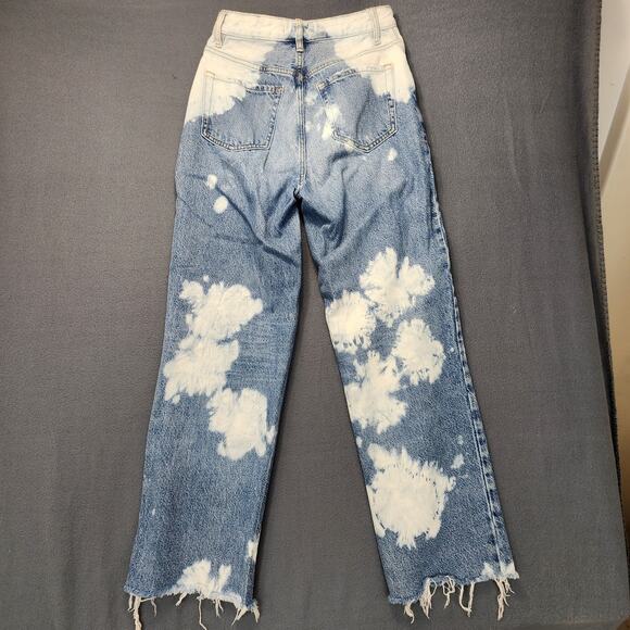 Pacsun Womens Jeans Size 26 90s Boyfriend High Rise Distressed Bleach Raw Hem - Picture 2 of 16